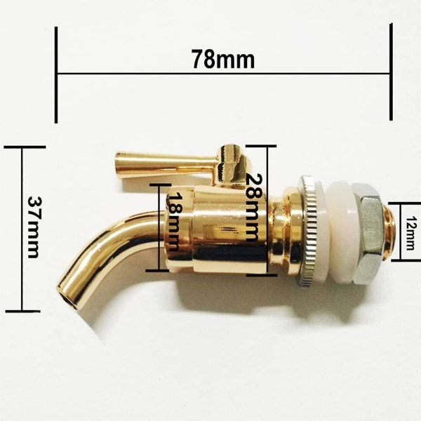 12mm metall vinfatkran Trefatkran Drikkefat Praktisk ventil Drikkedispenser Kaffe juicekran for kontorbar Hotellhjem (tilfeldig