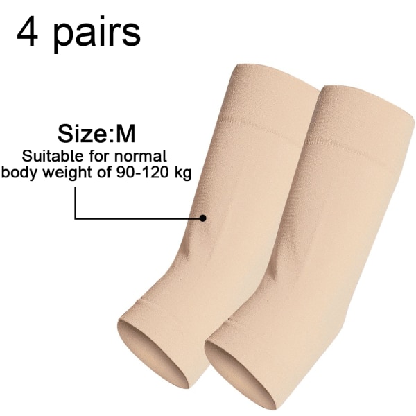 Slimmande Armärmar Elastisk Kompression Armformare Sport Svart+hudfärg Black+skin color M