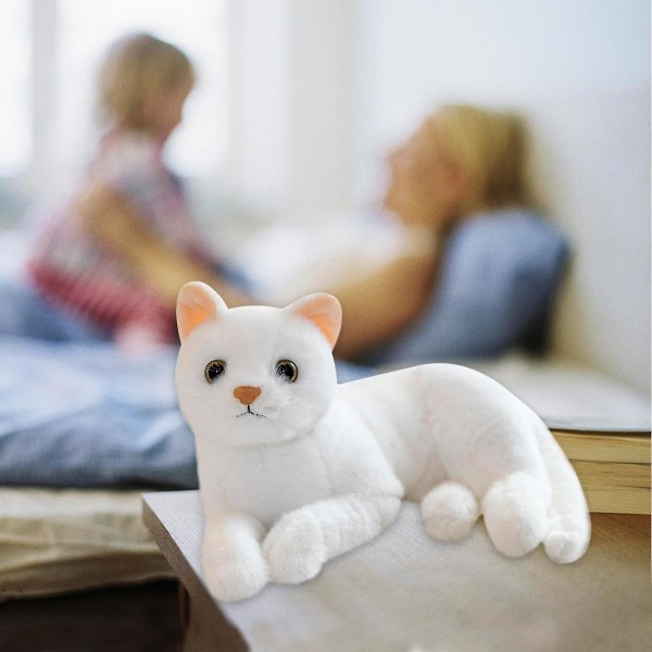 Katt gosedjur - söt simulering kattdocka plyschleksak | 12 tums plysch kattstoppad docka | Mjuk kattkudde plyschleksak för hemmakontorsfestivalinredning