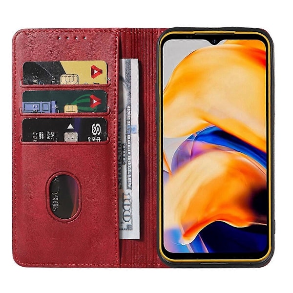 Magnetisk Stängning Läder Telefonfodral Red For Ulefone Armor X13