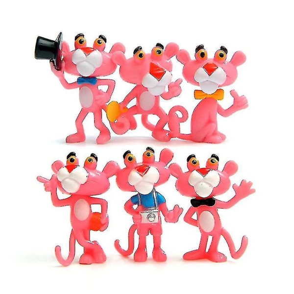 Mini Pink Panther Pvc figurlegetøj 6 stk