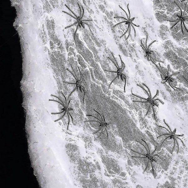 Superstrekkbart spindelvev kunstig edderkoppnett Halloween-dekorasjon Skremmende festscenerekvisitter Innendørs Utendørs Hjemmeinnredningstilbehør