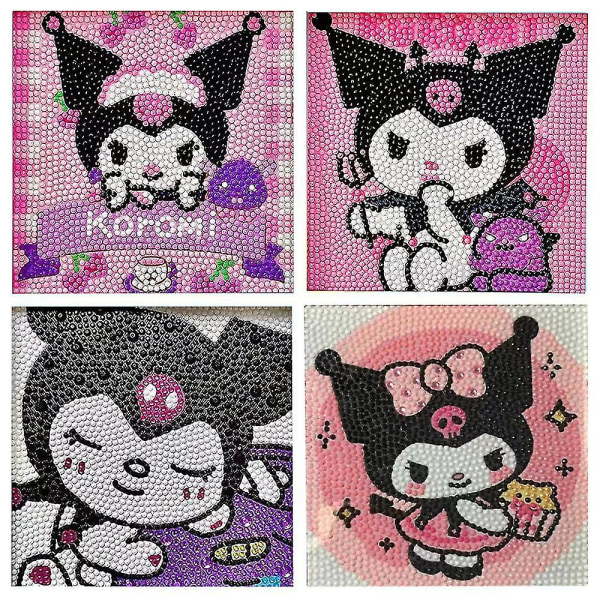 4kpl/ set Kuromi Diy Diamond painting Lapsille Aikuisille Aloittelijoille Lahjat Kodinsisustus