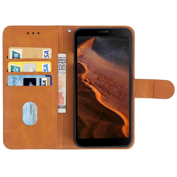 Læder Telefon Cover til Doogee S61/S61 Pro Brown