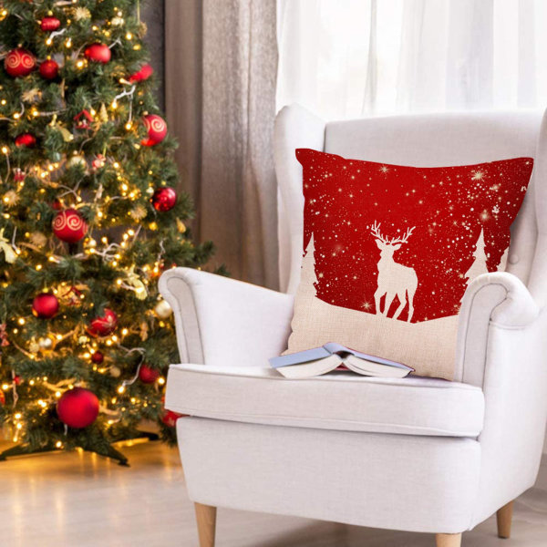 Christmas Stuff Promo 1 st Julkuddfodral Snö Mjukt Dekorativt örngott
