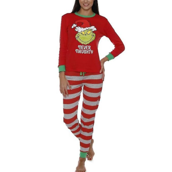 Jul Familie Matchende Voksen Børn The Grinch Pyjamas Sæt Nattøj Women L