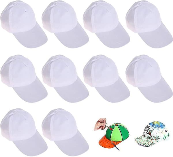 Hvid håndmalet Peaked Cap Blank Graffiti DIY Creative Coloring Cap
