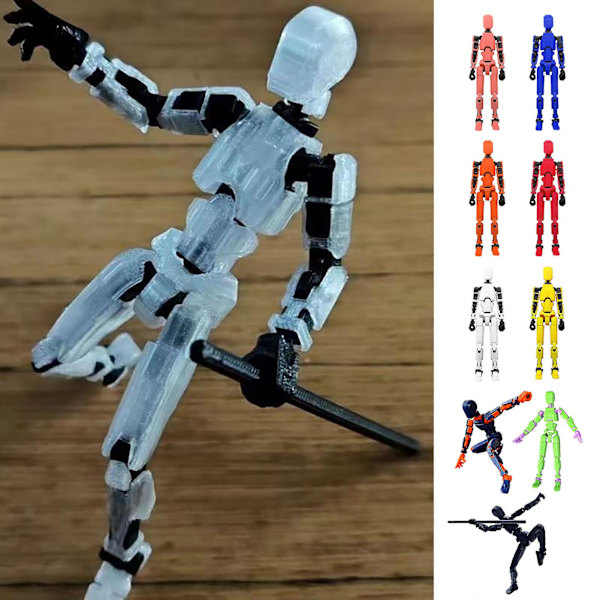 Joint Man Multi-Jointed Rörlig Robotmodell Actionfigur Flexibel Ledad Konstfigur för Heminredning Orange