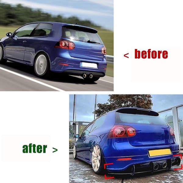 Til Golf Mk5 R32 Bagkofanger Diffuser Spoiler Læbebeskytter Splitter Karosseri Kit Tilbehør