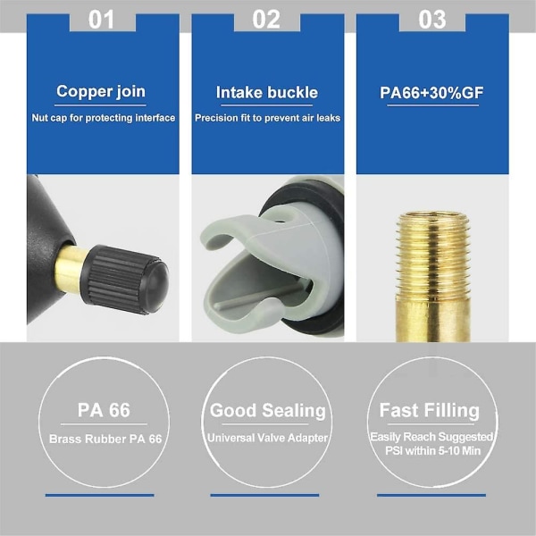 Kayak Adapter Sup Adapter Perinteinen ilmapumpun syöttösovitin Sup Pump sovitin Pumpun ilmaventtiilin täyttösovitin melalaudalle puhallettavaan kajakkiveneeseen