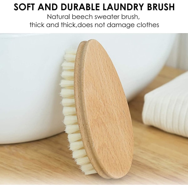 Treklærbørste med myk fiberull, slitesterk håndbørste Husholdningsrengjøringsverktøy for vask av klær Sko Gulv