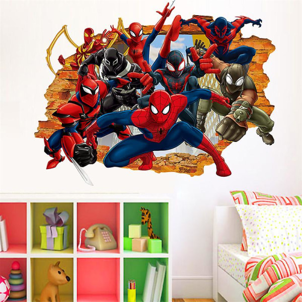 3d Hulk Spiderman tapetklistermärke för barnrum Baby pojke sovrum självhäftande hem väggdekoration Vinyldekor Avengers väggmålning 14281