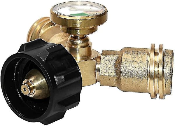 Barsinfi Splitter, Propantank Y-Splitter Adapter, Med Instrument, 2-vejs Lpg Adapter T-forbindelse