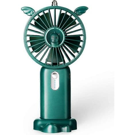 Bærbar ventilator, USB-bordventilator, til rejser, kontor, hjem - Grøn