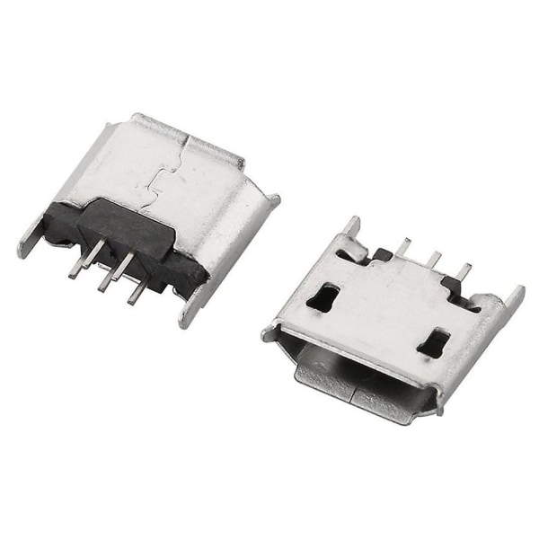 6 x 10 stk Micro USB Type B 180 grader DIP 5-pins hun PCB loddekontakt kontakt