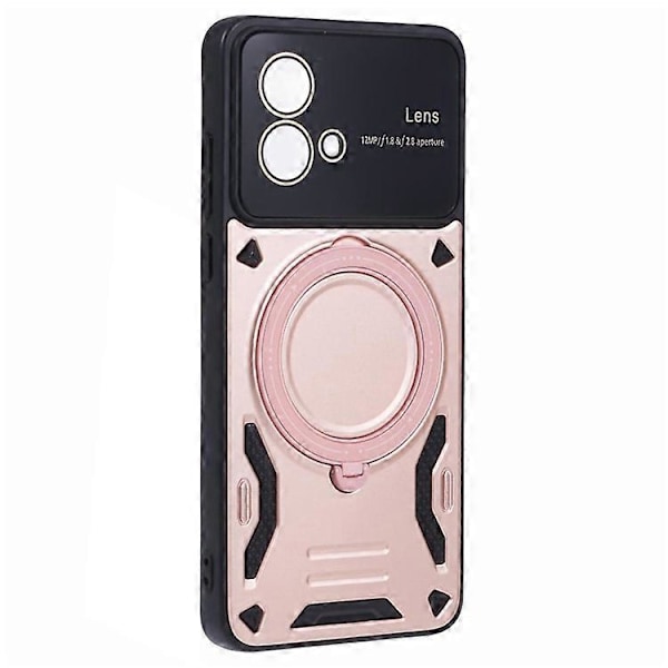 Kompatibel med Motorola Moto G84 5G Bakdeksel Kompatibel med MagSafe PC+TPU Støtte Telefondeksel PinkGold