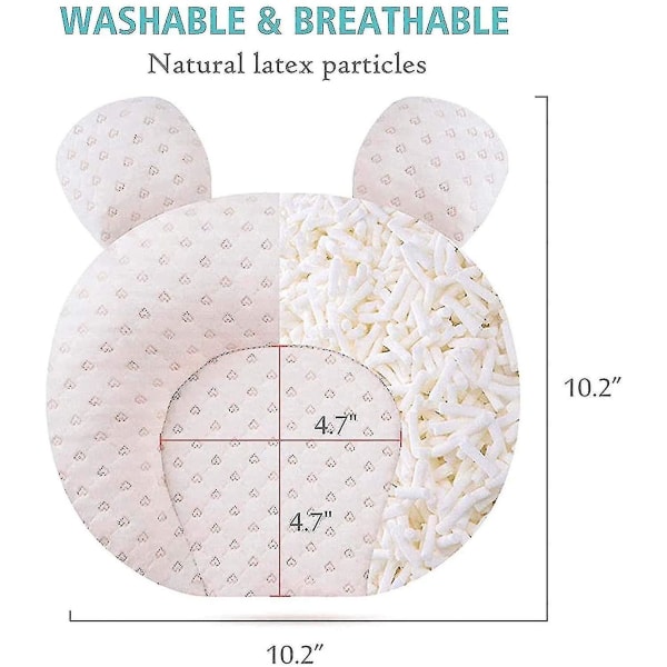 Pehmeät baby lastenhuoneen tyynyt Unisex vastasyntyneiden päätä muotoilevat vauvan tuki Unipäät Unityynyt karhukorvilla (beige)