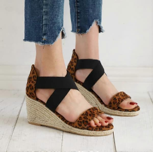 Kvinders Platform Kile Sandaler Ankelrem Åben Tå Slingback Høj Hæl 8.5