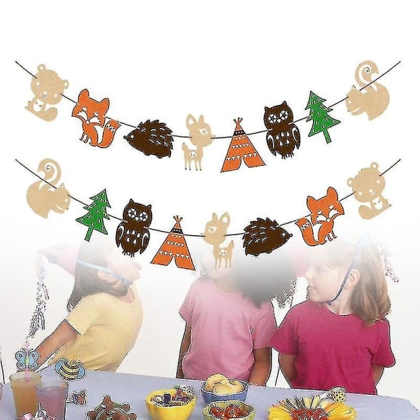 Kids Animal Forest Banner Dekoration Party Bunting