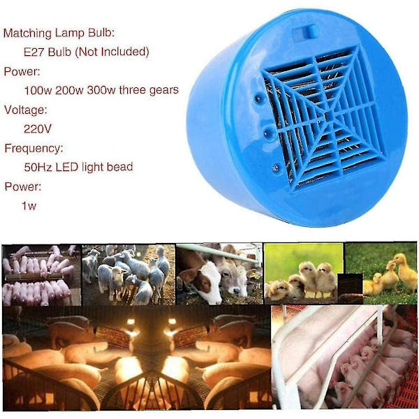 Varme Lampe til Fjerkræ og Kæledyr, Varme Lampe til Husdyrbrug, Varmelegeme til Hønsehus, Varme Lampe til Fjerkræ til Rugemaskiner, Lam, Kyllinger, Ænder og Kæledyr