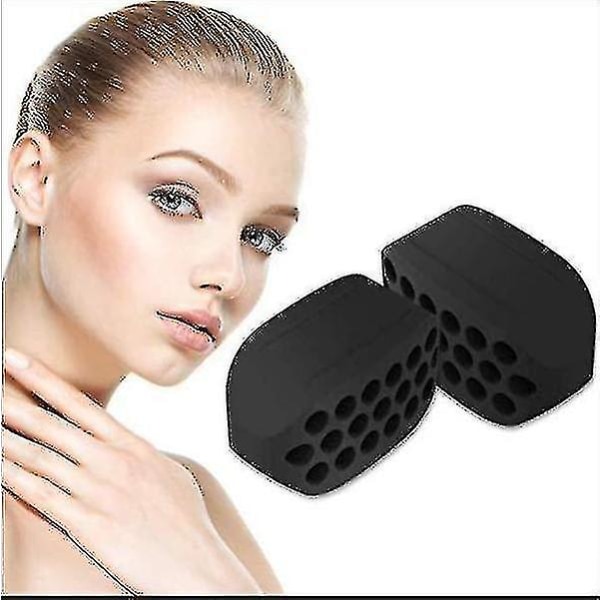 Massageapparater 2stk Jaw Exerciser Jaw Line Toner Dobbelthage Reducer Eliminator Chisell Jawline Exercise Black