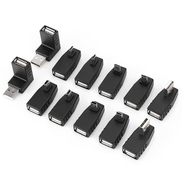 40-pack Vinklade Mini Micro Typ B Hane Hona USB2.0 Adaptrar