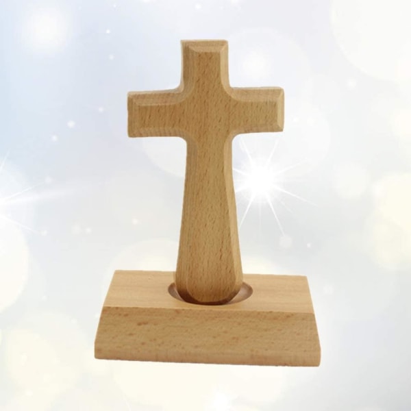 Kristillinen puinen Jeesus-risti magneettisella pohjakoristeella
