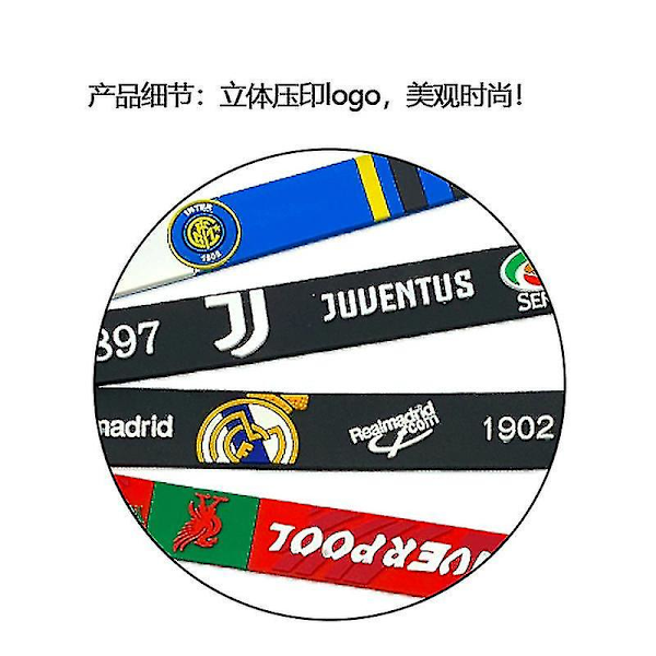 Inter Milan Real Madrid Barcelona Armbånd Souvenir Ac Milan Liverpool Chelsea Juventus Armbånd Silikon Juve