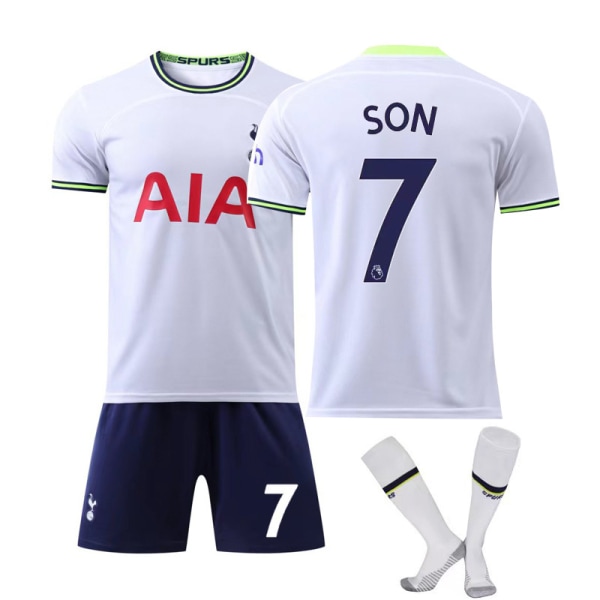 Sesong Tottenham-trøye hjemme og borte fotballdrakt for barn nr. 7 Sun Xingyi 28