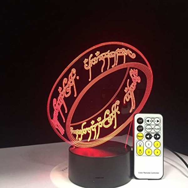 Ringenes Herre 3D-lampe Børnegave Touch Night Light