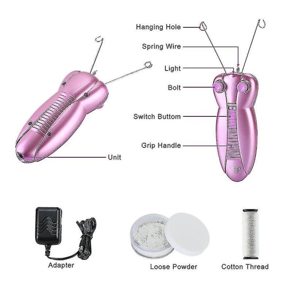Hårfjerner for kvinner, elektrisk epilator for ansikt, tråding hårfjerningsmaskin for ansikt