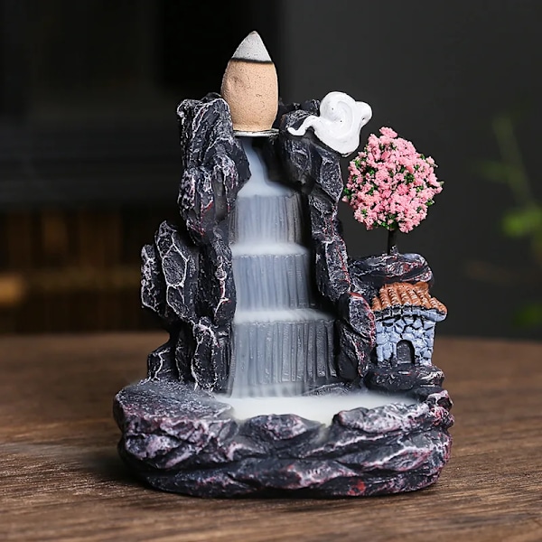 Backflow Røgelsesholder Vandfald Røgelsesbrænder Boligindretning Aromaterapi Ornament Røgelseskegler med Backflow Røgelseskegler WHITE