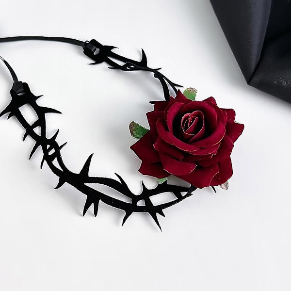 Boho Tornet Blomster Krave Choker Halskæde Blød Flannel Blomster Kravat Halskæde