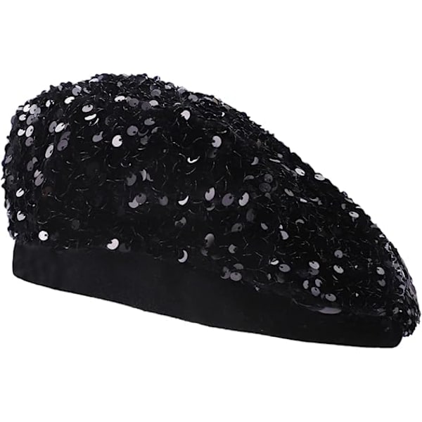 Paljett Basker Konstnär Hatt Bling Fransk Basker Hattar för Kvinnor, Fascinator Hatt