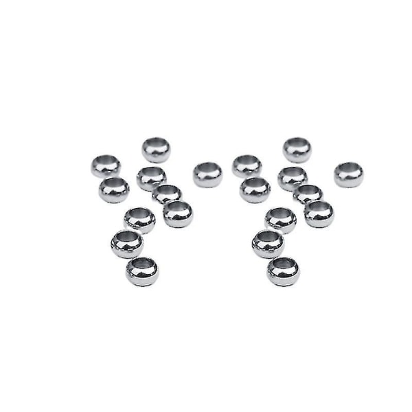 20 stk 9 mm diameter rustfri stålperler runde perler DIY Craft Beads Creative diy smykker tilbehør til armbånd halskæde ørering (sølv, 5 mm hul)