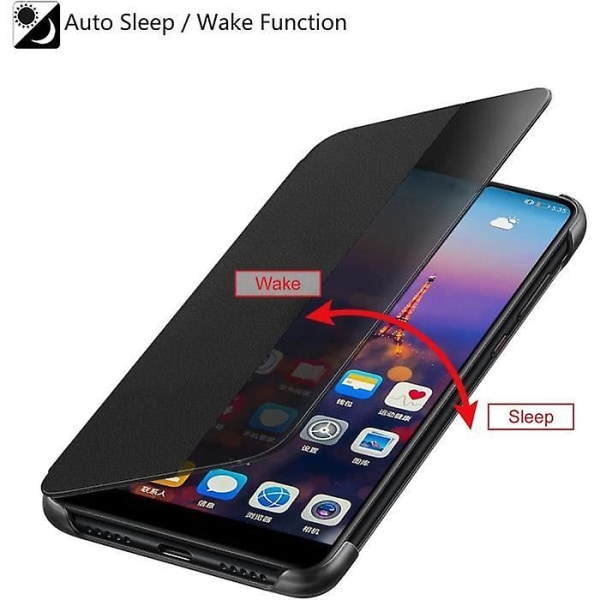 Huawei Mate 10 Pro Smart View Flip Lærveske Strømsparingsmodus Proteccin Integral Mate10 Pro Black N
