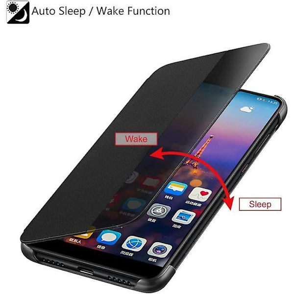Huawei Mate 10 Pro Smart View Flip Lærveske Strømsparingsmodus Proteccin Integral Mate10 Pro Svart N