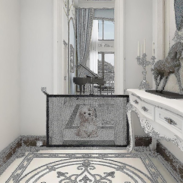 2023 kotitalouden Magic Dog Gate säädettävä leveys lemmikkiaita portaiden suojaverkko