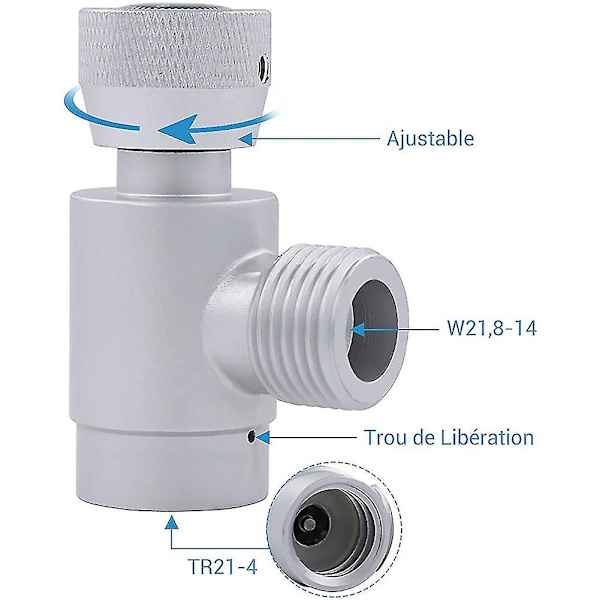 Silver Soda Stream Adapter, Tr21-4 Till W21.8 För Akvariecylintrar