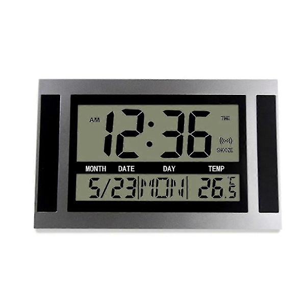 Digital Veggklokke Lcd Store Tall Tid Temperatur Kalender Alarm Bordklokke Moderne Design (tangling)