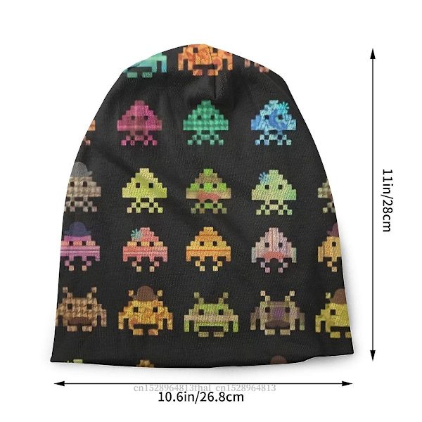 Skullies Beanies Kasketter Space Invaders Arcade Shooter Game Tynd Hat Efterår Forår Bonnet Hatte Mænd Kvinder Unisex Ski Cap
