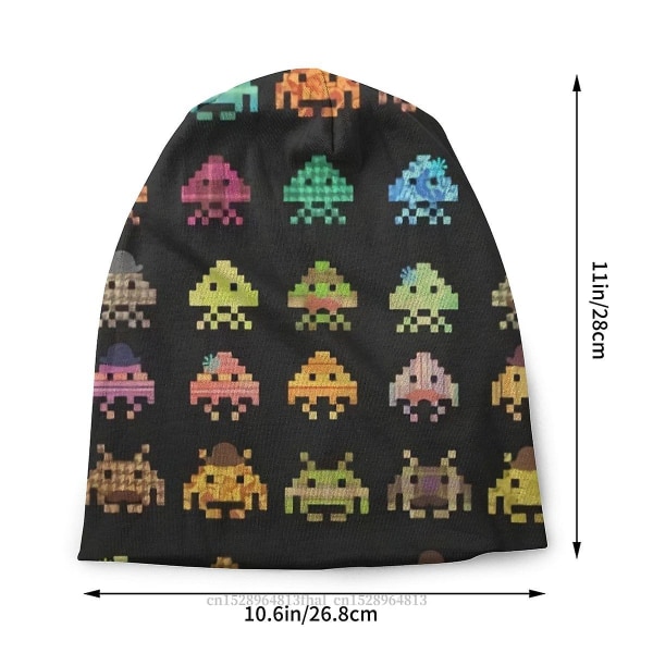 Skullies Beanies Kepsar Space Invaders Arcade Shooter Game Tunn Hatt Höst Vår Hutshattar Män Dam Unisex Ski Cap