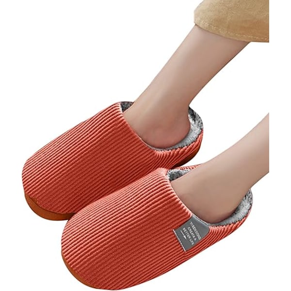 Dame Hjemmesko, Dame Vinter Hjemmesko, Komfortable Hjemmesko, Varme Plysforede Sko, Dame Vinter Hjemmesko Orange Orange Orange 40-41