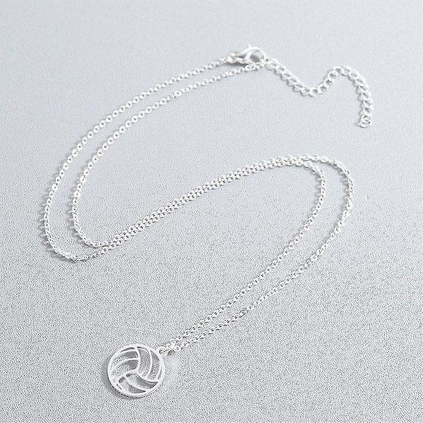 Lentopallo-riipuskaulakoru Link-ketju Pelaaja Pallo-riipuskaulakorut Naisille Miehille Urheilupallo Pelaaja Gootti-korut Silver Plated