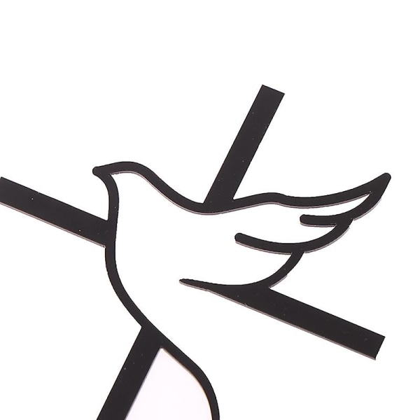 1 st Peace Dove Cake Topper Doptårta Nattvard Akryl Födelsedagsdekoration Black 1PC