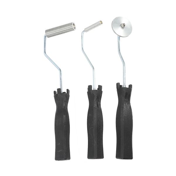 3stk glasfiberrullesæt boblepaddleværktøj lamineringsrullesæt til form Silver   black