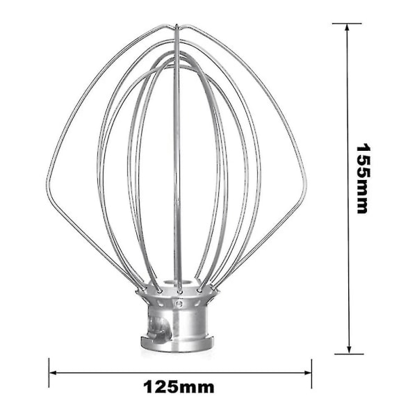 Rustfrit stål piskeris 5k452ww til Kitchenaid køkkenmaskine