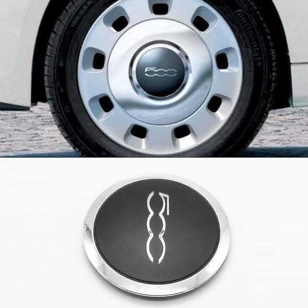 Til Fiat 500 hjulkapsler 133mm sølv