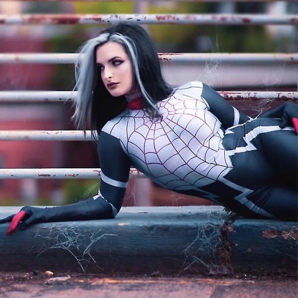 Cindy Moon Silk Cosplay Superhelt Spiderman Silk Cosplay Kostyme Bodysuit Dame Jenter Zentai Halloween Kostyme For Voksne Barn Full costume XL