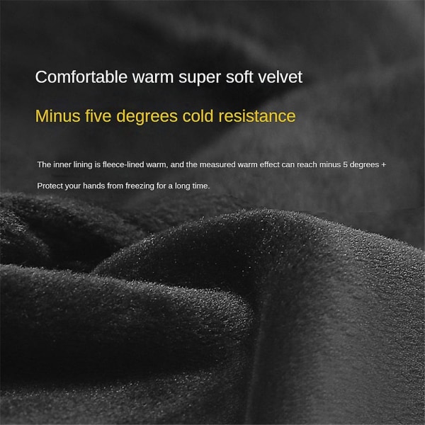 Comfyhands Winter Warm Vindtät Vattentät Anti-slip Thermal Touch Screen Handskar Herr Dam Black m